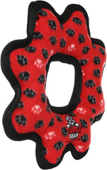 TUFFY- World's Tuffest Soft Dog Toy- Ultimate Gear Ring - Red Paw-Squeakers - Multiple Layers. Made Durable, Strong & Tough.Interactive Play (Tug,Toss & Fetch).Machine Washable & Floats.
