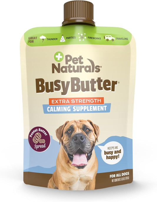 PET NATURALS OF VERMONT DOG BUSY BUTTER EXTRA STRENGTH CALMING PEANUT BUTTER 6OZ