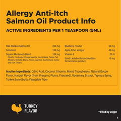Pet Honesty Dog Allergy Relief Salmon Oil for Seasonal Itch Relief for Dogs, Omega-3 for Dogs, Dog Skin and Coat Supplement, May Reduce Shedding & Itching, Joint, Brain & Heart Health (16 oz)