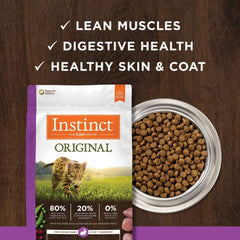 Instinct Original Dry Cat Food, Raw Coated Kibble, High Protein, Grain Free Recipe - Real Rabbit