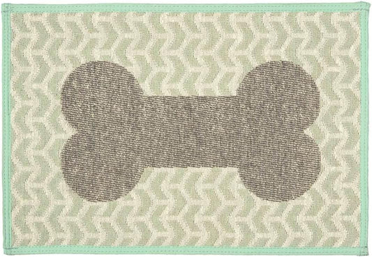 Loving Pets Bella Fashion Mats, Geometric Bones Aqua