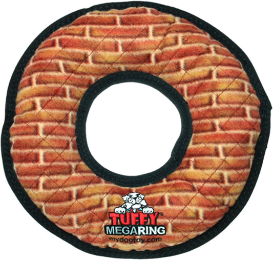 TUFFY - World's Tuffest Soft Dog Toy - MEGA Ring Brick- Squeakers -Multiple Layers. Made Durable, Strong & Tough. Interactive Play (Tug, Toss & Fetch). Machine Washable & Floats.