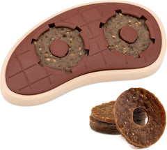 PetSafe Busy Buddy Slab o’ Sirloin Dog Toys – Treat Ring Holding Chew Toy – BPA Free Rubber – Beef Scented – Interactive Pet Puzzle for Boredom or Separation Anxiety – Small to Medium Dogs