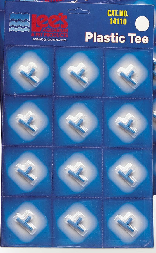 Lee's Pet Products ALE14110 12-Piece Card Plastic Tee for Aquarium Pumps