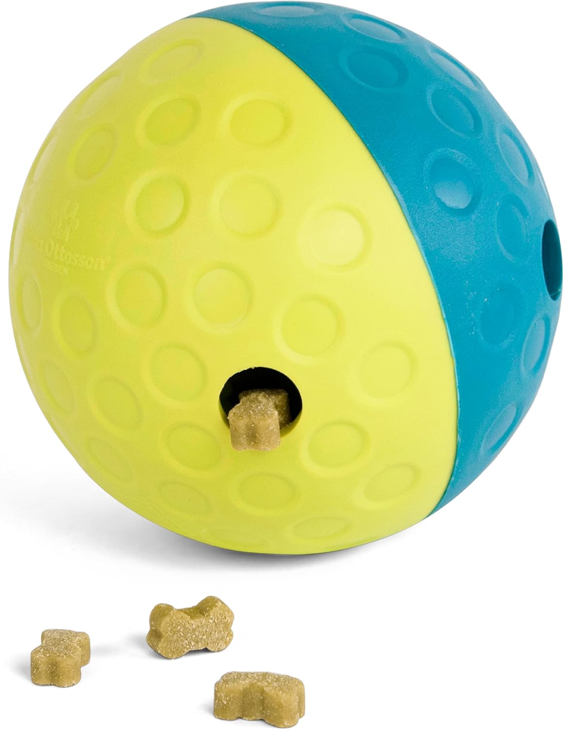 Nina Ottosson Treat Tumble Interactive Puzzle Ball Dog Toy, Level 1 Beginner, Blue, Small
