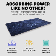 Dog Gone Smart Dirty Dog Doormat - Fast Drying Rug with Super Gripper Backing for Clean Floors - Super Absorbent and Machine Washable Mat for Muddy Paws 60In X 30 in