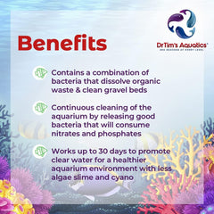 DrTim's Aquatics Reef Safe Waste-Away Time Release Gel – Natural Fish Tank & Aquarium Leave-in Waste Management Solution for Dissolving Cleaning Organic Sludge - Large