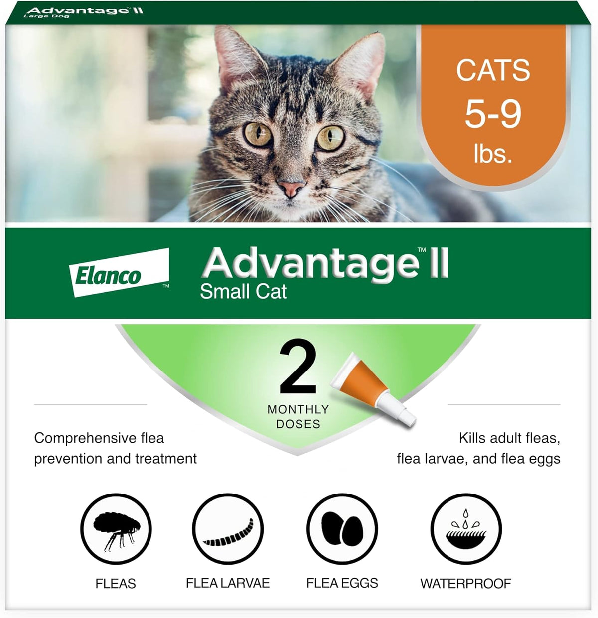 Advantage II Cat Vet-Recommended Flea Treatment & Prevention | 2-Month Supply
