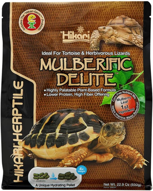 Hikari Mulberific Delite Tortoise Food & Iguana/Herbivorous Lizard Probiotic Pellets (650g)