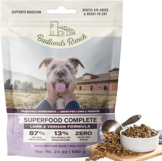Superfood Complete, Air-Dried Adult Dog Food - High Protein, Zero Fillers, Superfood Nutrition by Katherine Heigl (Lamb & Venison)