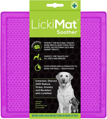 LickiMat Classic Soother Slow Feeder for Dogs Lick Mat Boredom Anxiety Reducer Perfect for Food Treats Yogurt Liquid Food Peanut Butter Fun Alternative to a Slow Feed Dog Bowl, Purple