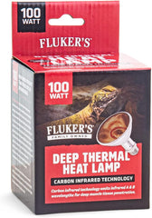 Fluker's Deep Thermal Heat Lamp for Reptiles with Carbon Infrared Technology, for All Reptile Tanks, Great for Basking