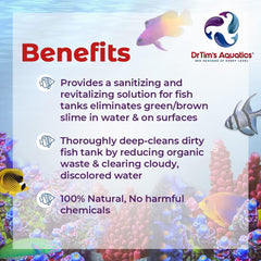 DrTim’s Aquatics Re-Fresh for Saltwater Aquariums – 100% Natural Fish Tank Sanitizer & Revitalizer Conditioner Solution for Fresh, Crystal-Clear, Sparkling Water