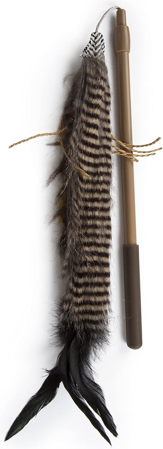 Petlinks Fly Wild Extendable (24") Wand Cat Toy - Brown, One Size