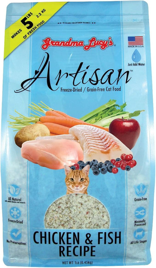 Grandma Lucy's Artisan Grain-Free  Chicken and Fish Freeze-Dried Cat Food