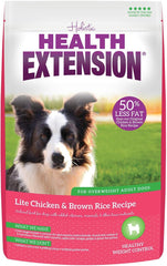 Health Extension Lite Chicken & Brown Rice Dry Dog Food (30 lb / 13.61 kg) - Low-Fat Formula with Glucosamine, Probiotics & Omega 3 for Overweight, Spayed, Neutered, or Senior Dogs
