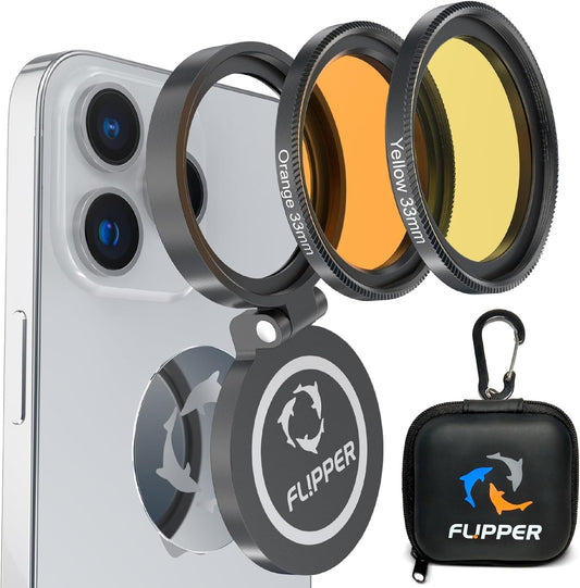 Flipper Cleaner FL!PPER Flipper FlipKick Universal Aquarium Smartphone Camera Lens Filter Kit & Kick-Stand - Colored Fish Tank Filter Lenses – Smartphone Camera Accessories for Coral Reef Aquarium Tank Photography