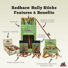 Redbarn Odor Free 7" Braided Bully Sticks for Dogs