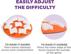 Nina Ottosson Dog Smart Treat Puzzle Enrichment Toy, Level 1 Beginner, Orange