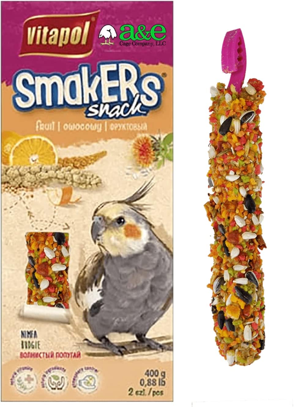 644121 Cockatiel Treat Sticks - Fruit - Pack of 12
