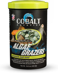 Cobalt Aquatics Algae Grazer Wafers, Nutrient-Rich Sinking Food for Plecos, Shrimp & Bottom Feeders - Supports Health, Digestion & Clear Water