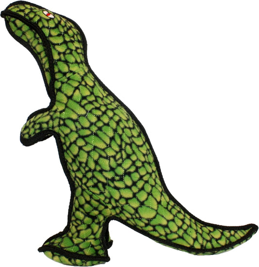 TUFFY - World's Tuffest Soft Dog Toy - Dinosaur TRex - Squeakers - Multiple Layers. Made Durable, Strong & Tough. Interactive Play (Tug, Toss & Fetch). Machine Washable & Floats. (Regular)