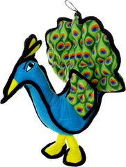 TUFFY - World's Tuffest Soft Dog Toy -Zoo Peacock- Multiple Layers. Made Durable, Strong & Tough. Interactive Play (Tug, Toss & Fetch). Machine Washable & Floats