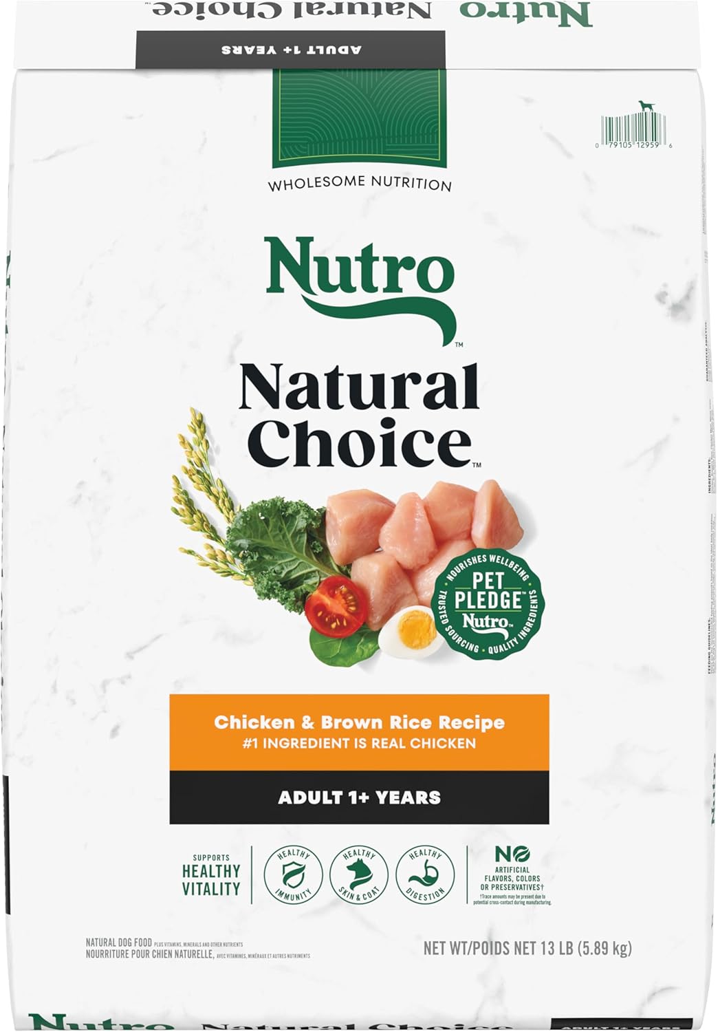 Nutro Natural Choice Adult Large Breed Dry Dog Food, Chicken and Brown Rice Recipe, 13 lbs.