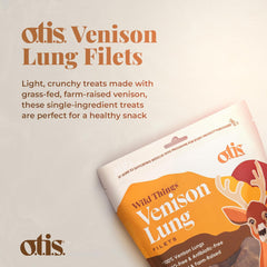 O.T.I.S. Wild Things Venison Lung Filets – 4 oz – Single-Ingredient Dog Treats – Grass-Fed, Farm-Raised Venison – No Hormones, GMOs, or Artificial Additives