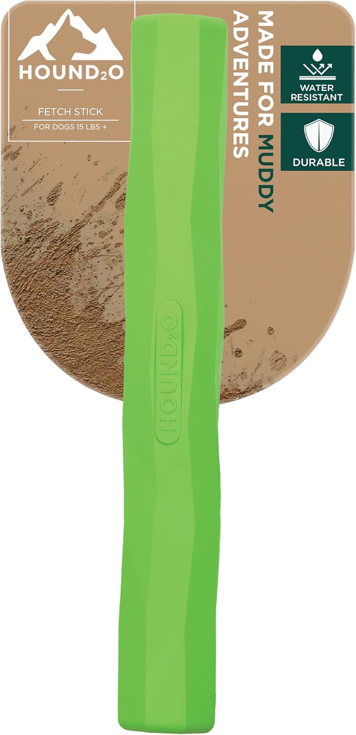 Playology Hound2O Outdoor Dog Toys | Treater Toy Fetch Stick for Dogs | Bright Toy Chew Stick | Easy to Clean, & Made from Non-Toxic Rubber Materials