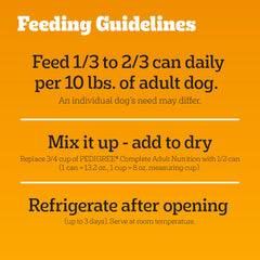 Pedigree Chopped Ground Dinner Wet Dog Food Filet Mignon & Beef Variety Pack, 13.2 oz. Cans (12 Count, Pack of 1)