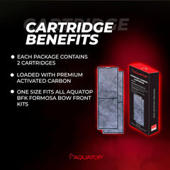 Aquatop Premium Carbon Cartridge Filter Pads - Fits BFK Aquarium Kits, Efficient Water Filtration for Clear Aquariums, BFK-CR