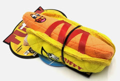 Tuffy Funny Food Hotdog Plush Dog Toy