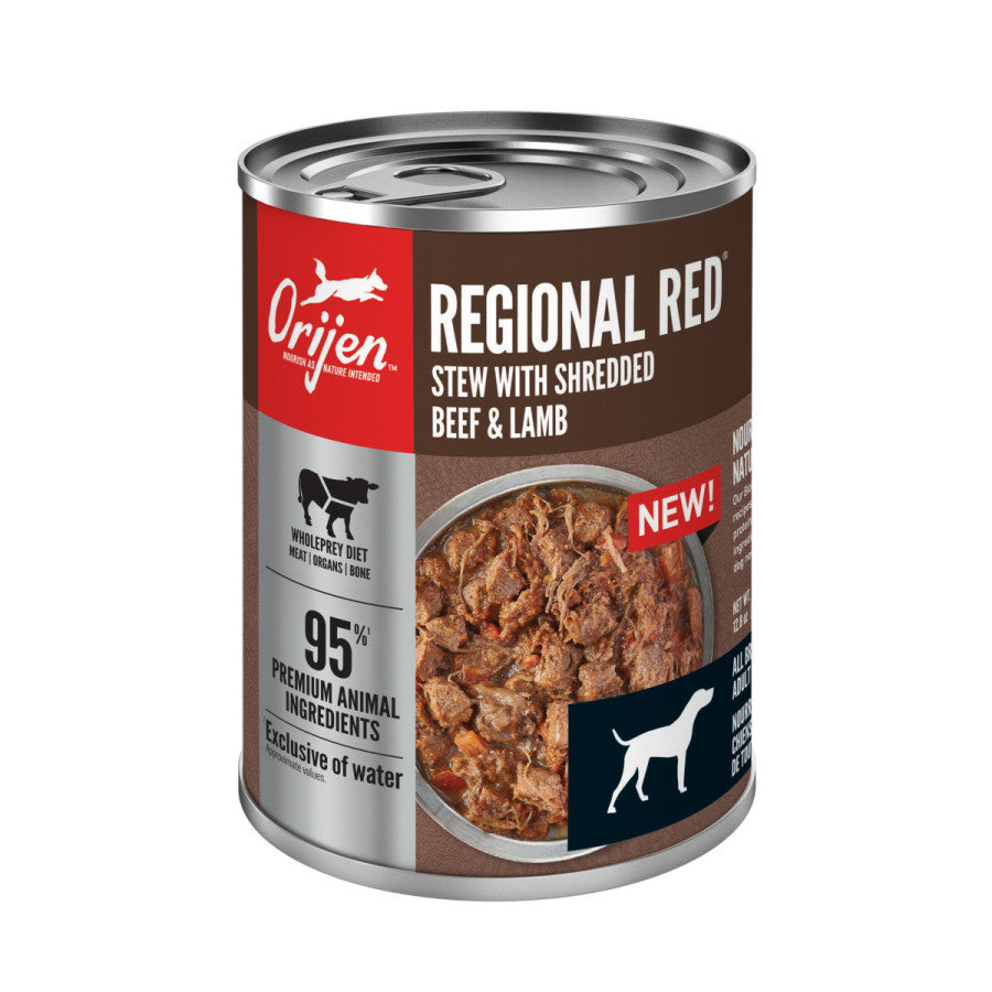 ORIJEN Real Meat Shreds, Grain-Free, Regional Stew, Premium Wet Dog Food