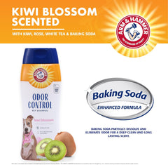 Arm & Hammer Deodorizing Dog Shampoo for Smelly Dogs & Puppies with Baking Soda - Tearless, Moisturizing Dog Shampoo for Sensitive Skin - Dog Odor Shampoo - Kiwi Blossom Scent, 20 Fl Oz