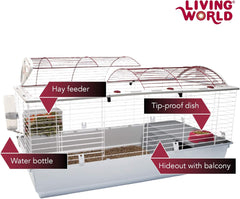 Living World - Deluxe Hybrid Habitat - Rabbit, Guinea Pig, Chinchillas, and Small Animal Cage