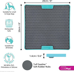 LickiMat Tuff, Heavy-Duty Soother, Dog Slow Feeder Lick Mat, Boredom Anxiety Reducer; Perfect for Food, Treats, Yogurt, or Peanut Butter, Fun Alternative to a Slow Feed Dog Bowl, Turquoise