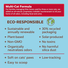 Naturally Fresh Cat Litter Made From Walnut Shells, Unscented, Multi-Cat, Upcycled, Low Dust, Sustainable
