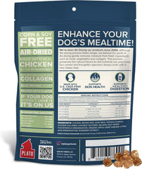 PLATO Pet Treats Dog Food Toppers - Air-Dried Dog Food Toppers for Dry Food - with Collagen to Support Skin and Coat Health - Goat Milk & Collagen Recipe