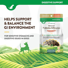 NaturVet Scoopables Advanced Probiotics for Dogs - Chewable Dog Probiotics & Digestive Enzymes - Support a Healthy Gut for Your Pet - Hickory Smoked Bacon Flavor