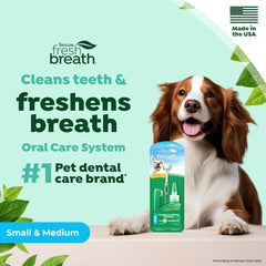 TropiClean Fresh Breath Toothbrush and Toothpaste Kit for Dogs, Teeth Cleaning Kit for Plaque & Tartar Removal, Breath Freshener, Dog Dental Care