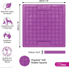 LickiMat Classic Playdate Slow Feeder for Dogs Lick Mat Boredom Anxiety Reducer Perfect for Food Treats Yogurt Liquid Food Peanut Butter Fun Alternative to a Slow Feed Dog Bowl, Purple