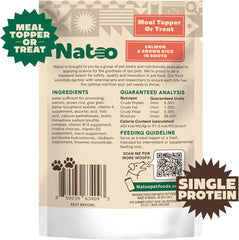 NATOO Dog Food Topper for Picky Eaters & Dog Treat (Salmon with Brown Rice), Dog Toppers for Dry Food, Wet Meal Toppers for Dogs & Puppies, Limited Ingredient Dog Food, 3 oz (Case of 20)