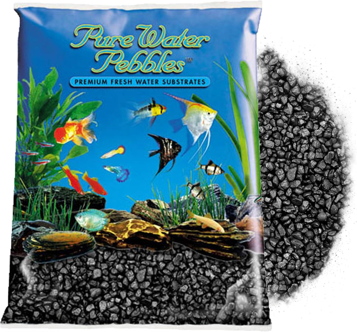 Jet Black Aquarium Gravel - 5 lbs - Non-Toxic, Colorfast, Vibrant Substrate for Aquariums, Terrariums, Ponds & Crafts