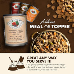 Fromm Four-Star Nutritionals Shredded Pork in Gravy Entrée Dog Food - Premium Wet Dog Food - Pork Recipe - Case of (12) 12 oz Cans