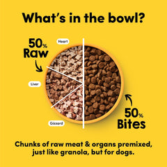 Animals Like Us - RawMix50 Premium Freeze-Dried Raw Cage-Free Chicken Recipe Dog Food, Protein Rich, Includes Kibble, Non-GMO, No Wheat or Corn, 4 lbs