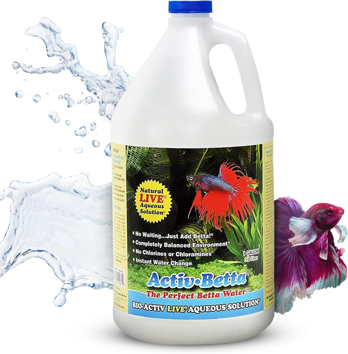 Bio-Activ Live Betta Water - 1 Gallon - Instant Cycling, No Chlorine, Balanced Formula with Live Bacteria for Freshwater Aquariums