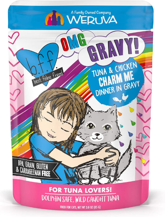 Weruva B.F.F. OMG - Best Feline Friend Oh My Gravy! Tuna & Chicken Charm Me with Tuna & Chicken in Gravy Cat Food