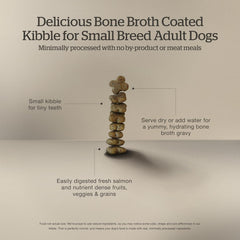 Now Fresh Good Gravy Premium Dry Dog Food with Salmon & Ancient Grains for Small Breeds, Healthy Kibble for Adults Coated in Bone Broth – Just Add Water to Moisten, Chicken-Free