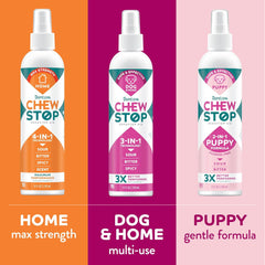 TropiClean No Chew Spray for Puppies, Better Than Bitter Apple Spray, Safe & Natural Chew + Lick Deterrent, Protect Home 8 oz